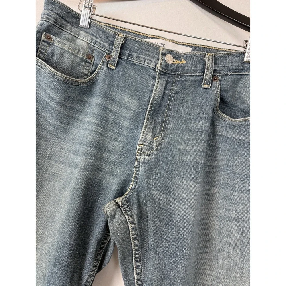 Mens Signature By Levi Strauss & Co. Blue Denim Jeans S61 Relaxed Fit Size 34x32